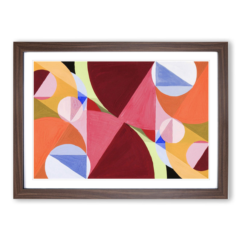 Broken by Perpendiculars by Joseph Schillinger - Picture Frame Graphic Art, 36cm H x 48cm W x 2cm D, Walnut