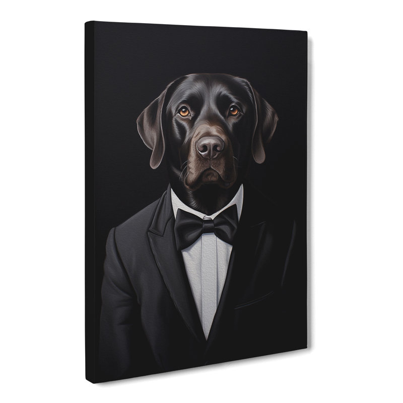Labrador Retriever In A Suit Painting No.2 - No Frame Print, 60cm H x 40cm W x 3cm D