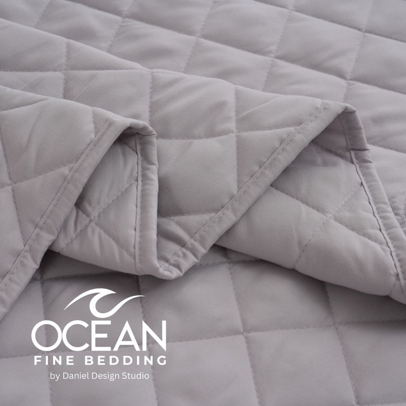 OCEAN FINE BEDDING Quilted Coverlet, Gray, King Coverlet/Bedspread