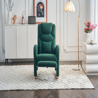 Chaise berçante en tissu avec repose-pieds réglable