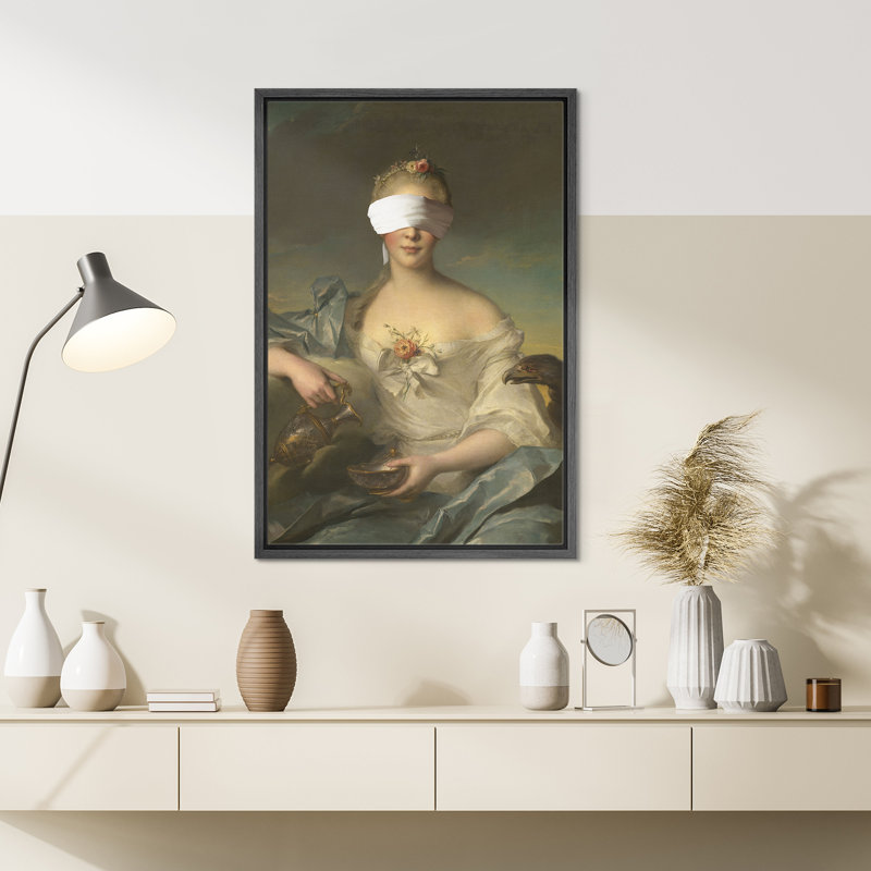 «Paint Stroke Face French Woman», Cadre flottant noir, H 36 po x l 24 po