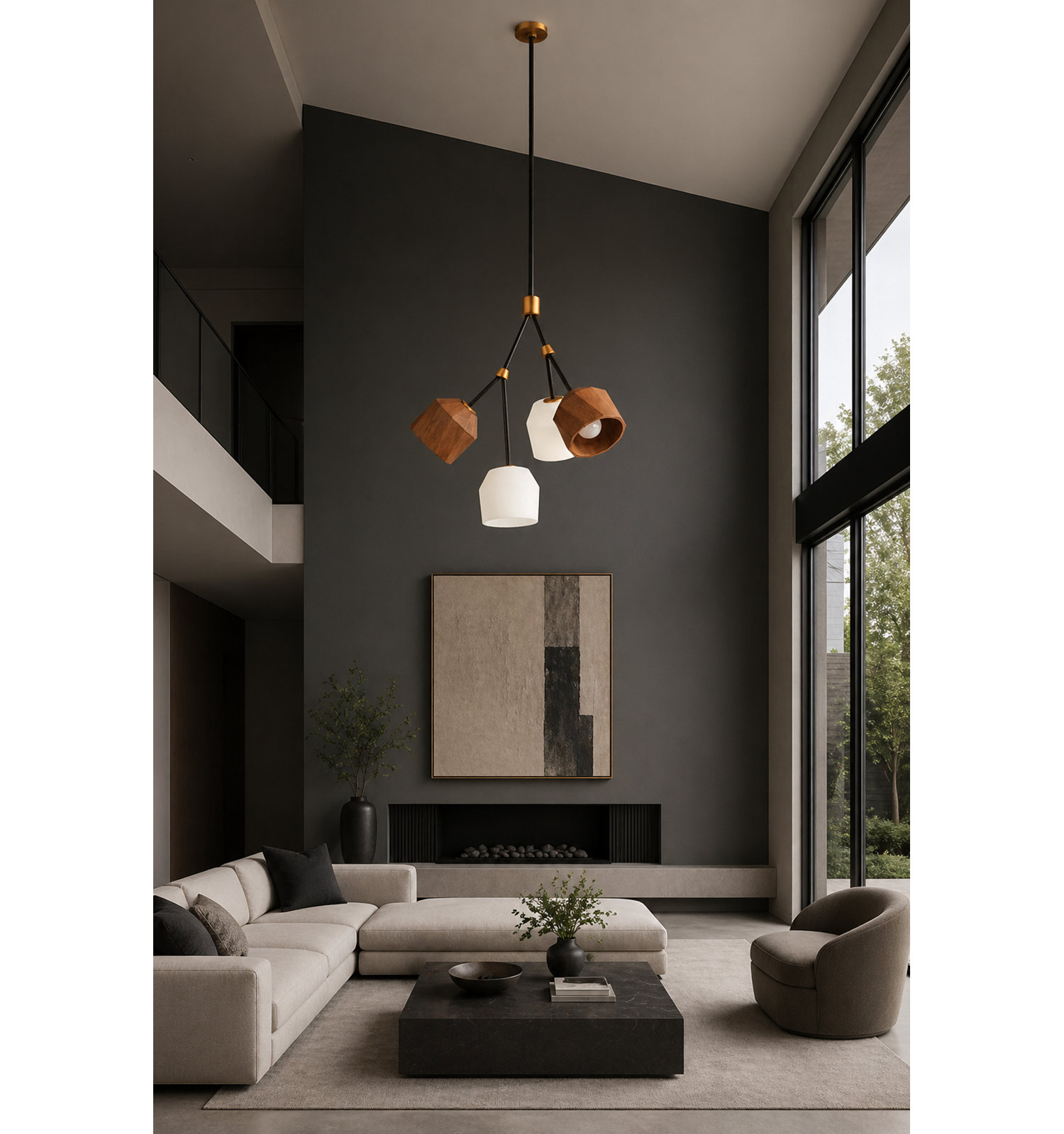 Mirielle Pendant Light, 24.25" H x 21.75" W x 21.75" D, 4