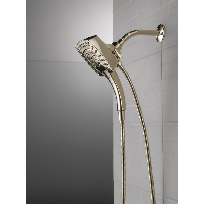 Pomme de douche double multifonction 1,75 GPM avec technologie H2Okinetic, Nickel poli Lumicoat