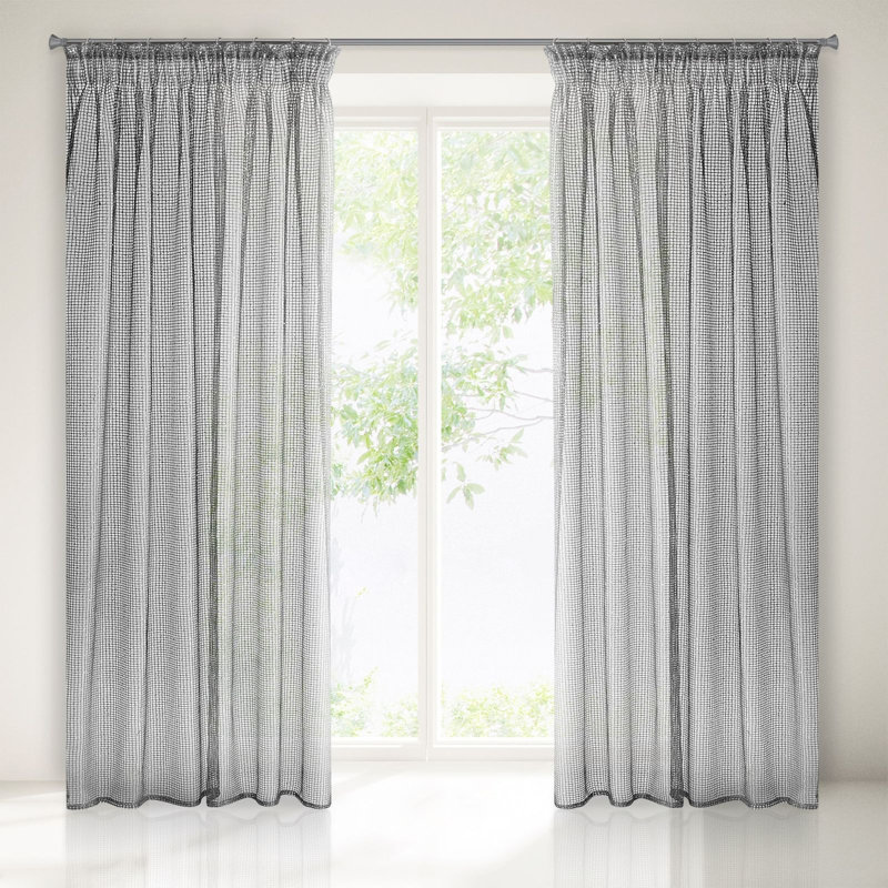 Ferncliff Sheer Curtain Single Panel, Grey/Silver