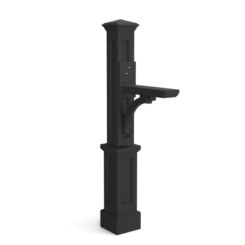 Poteau de boîte aux lettres avec bras standard Mayne Newport Plus, Noir