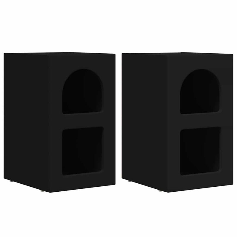 29.5cm W Manufactured Wood Bedside Table, Black