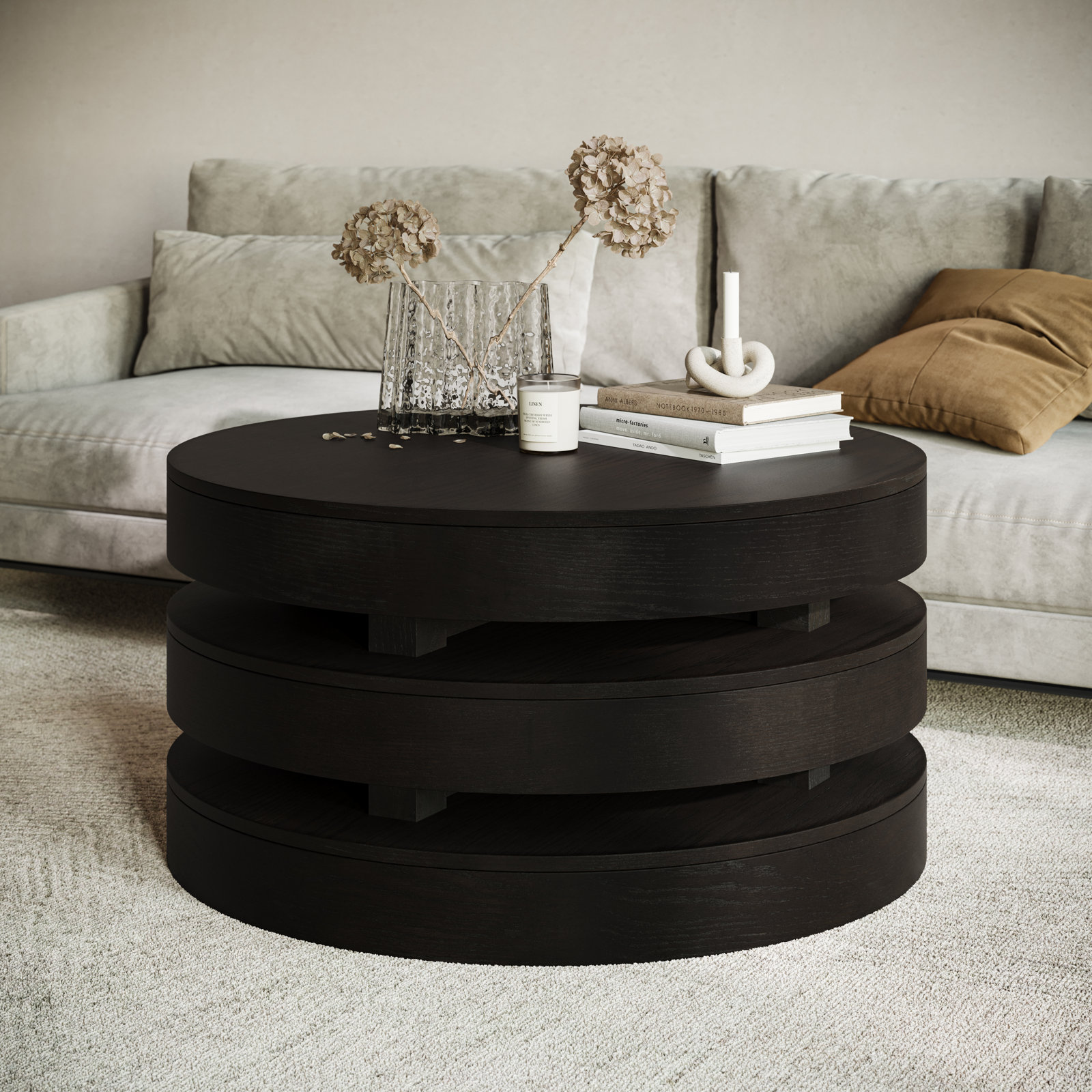 Givry Single Coffee Table, Espresso Wood
