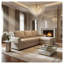 Canapé-lit convertible moderne en forme de L avec méridienne de rangement, revêtement en flanelle grise et blanche, structure en bois d'ingénierie