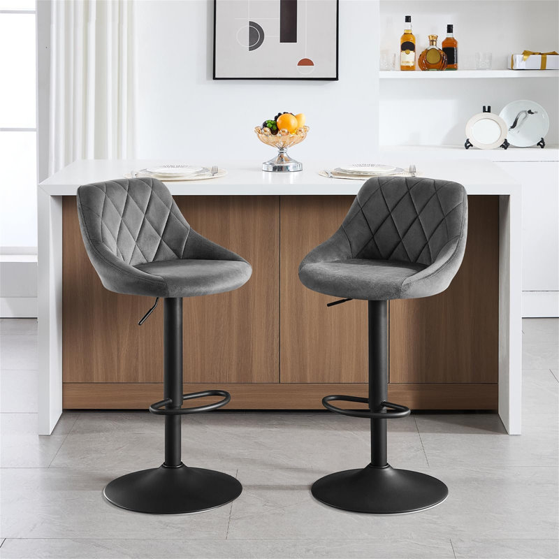 Adjustable Height Counter Stool with Metal Frame