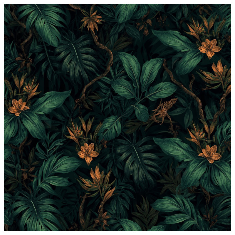Édredon feuilles et fleurs tropicales, Simple extra long