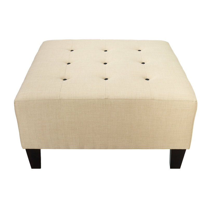 Repose-pieds standard carré 34 po Emerson, Noir, Beige