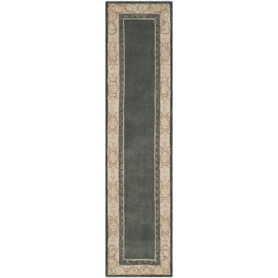 Tapis ardoise / ivoire crocheté à la main Pelagios
