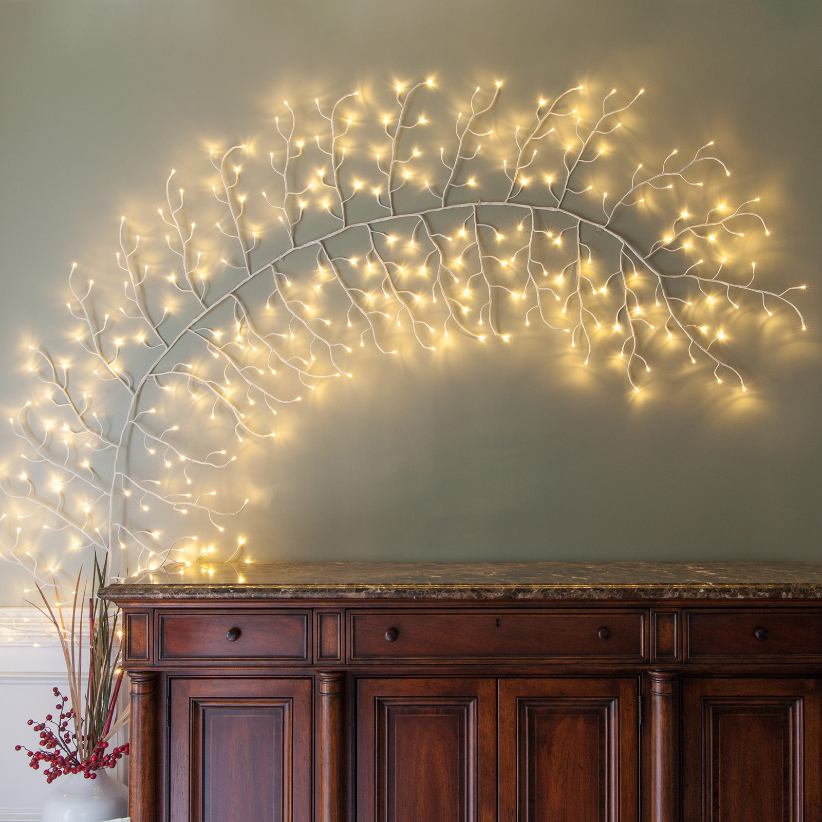 LED Climbing Vine Lighted Branches, Warm White