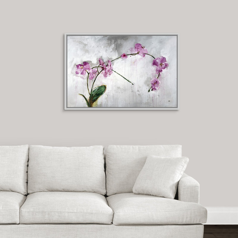 « asdispositions », peinture sur toile, Cadre flottant blanc, H 25,7 po x l 37,7 po x P 1,75 po