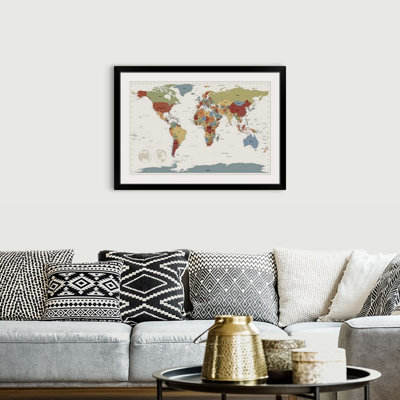 «World Map», impression par Michael Tompsett