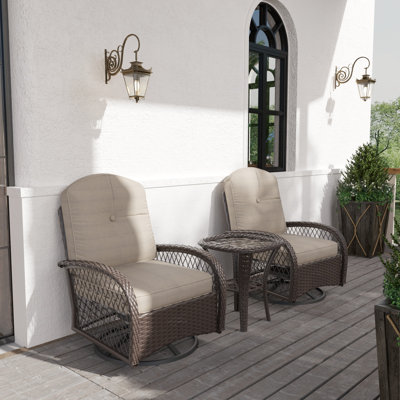 Jeremyh 2 - Person Patio Conversation Sets with Cushions