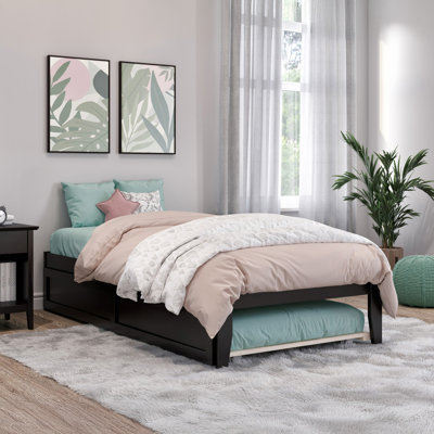 Aayanna Solid Wood Sturdy Platform Bed with Guest Trundle