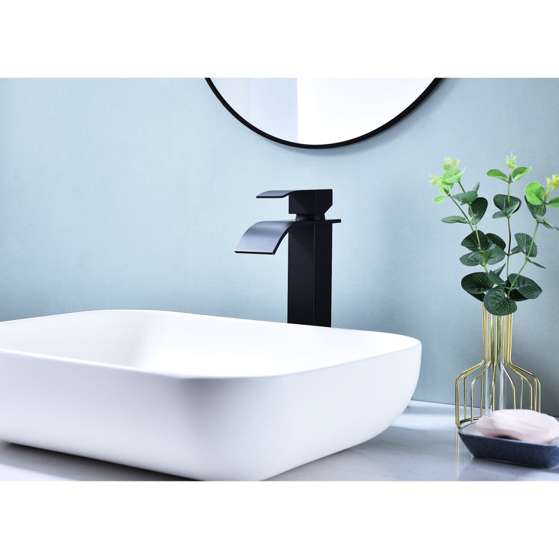 Robinet de salle de bain à poignée simple en acier inoxydable noir mat de haute qualité, bonde escamotable pour éviers sans trop-plein, débit stable, installation rapide