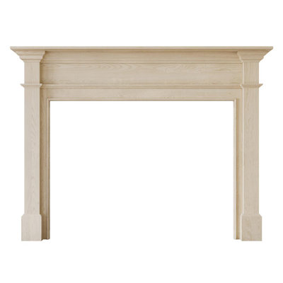 Lakeport Traditional Wood Fireplace Mantel Surround - Overall Dimensions 68" x 57" - Interior Opening 48" x 42"