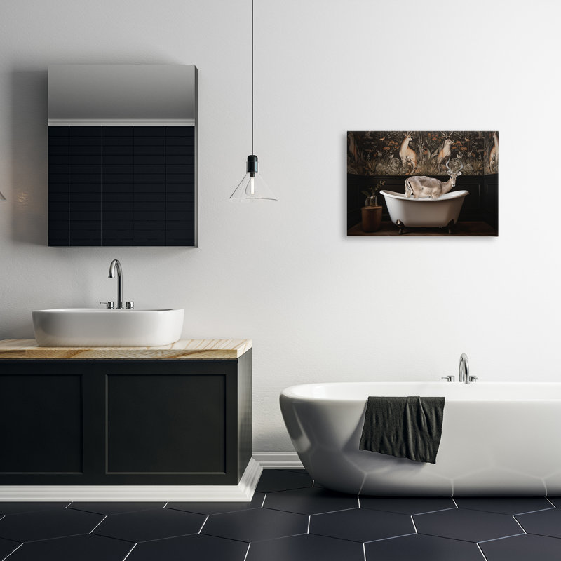 Toile rustique «Forest Elk», par Sasha, H 16 po x l 24 po