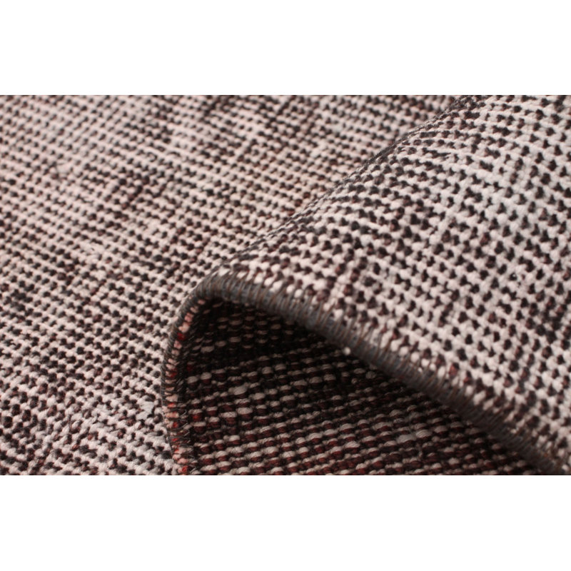 Tapis de couloir en laine noué à la main de conception unique 3 pi 7 po x 8 pi 10 po Tapis décoratif en beige/brun foncé