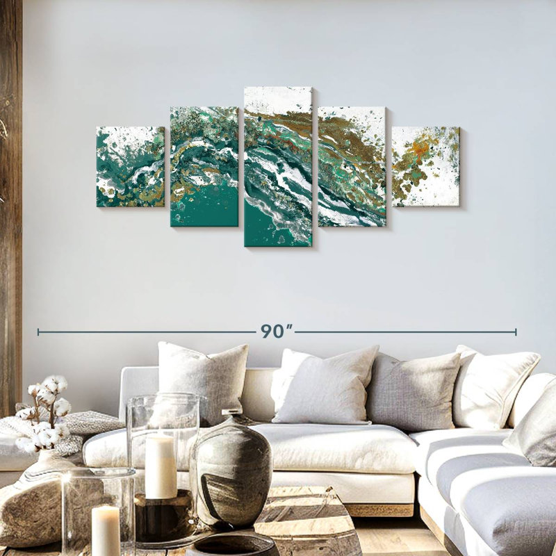 Turquoise Turbulence, 30" H x 68" W