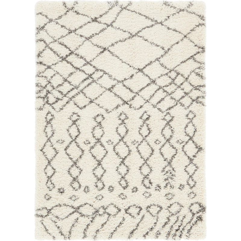 Paquette Geometric Shag Area Rug, Rectangle 122 x 183cm
