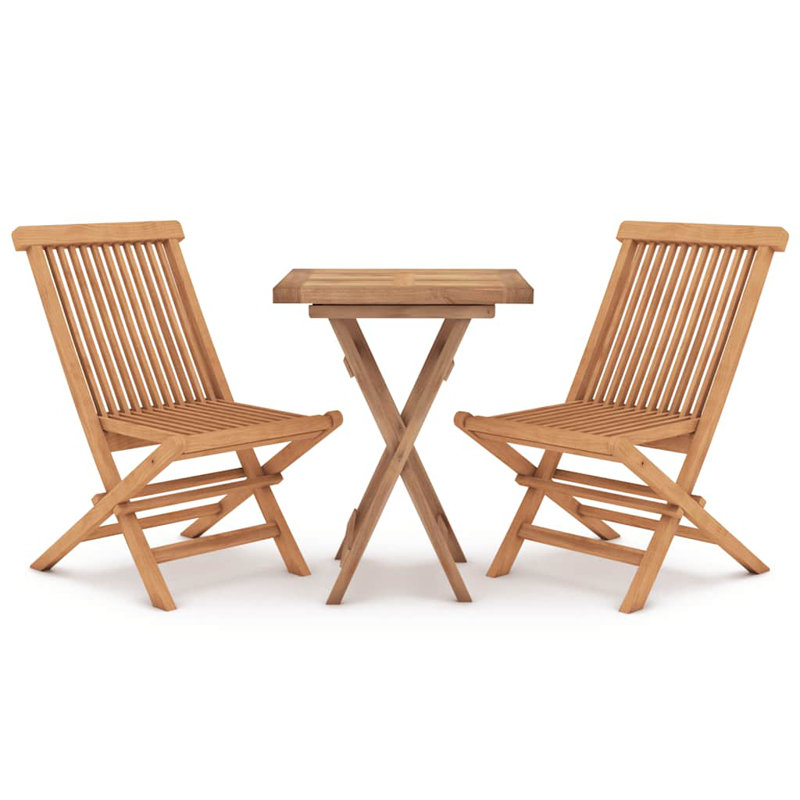 Darbydale 2 - Person Teak Wood Patio Dining Set with Square Table