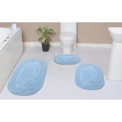 Tapis de bain 100% coton à double volants Lona (ensemble de 3)