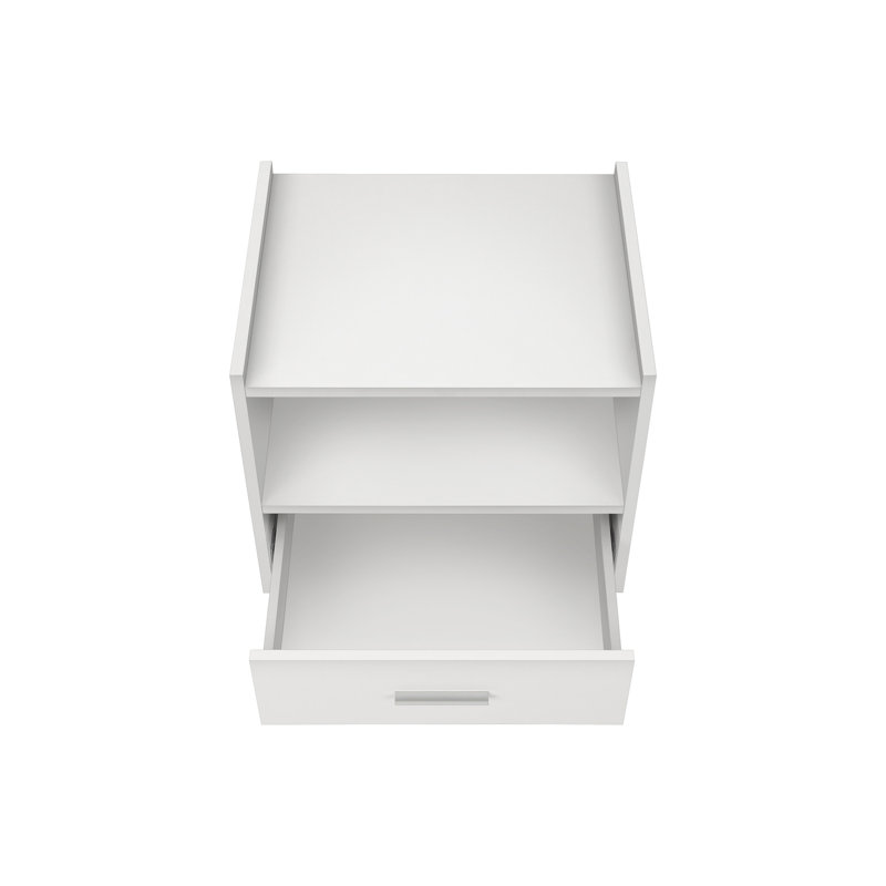 Table d'appoint, table d'appoint, table de bout, tiroir de rangement, table de chevet, chambre à coucher, Blanc