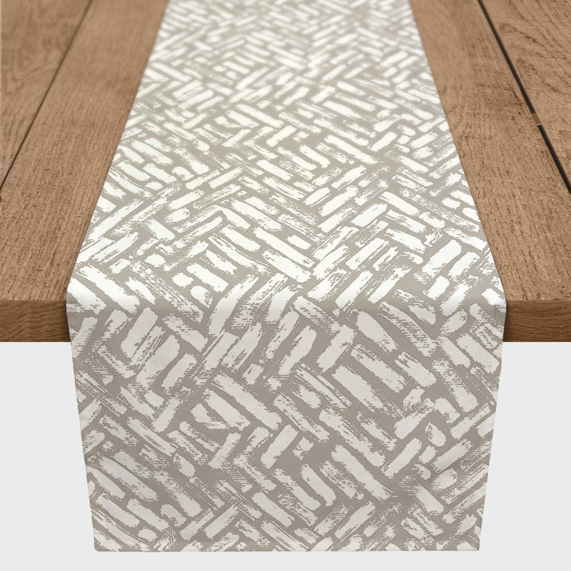 Chemin de table roughhexagon Askerby, 90 po x 16 po, Kaki, Whipton Strokes 