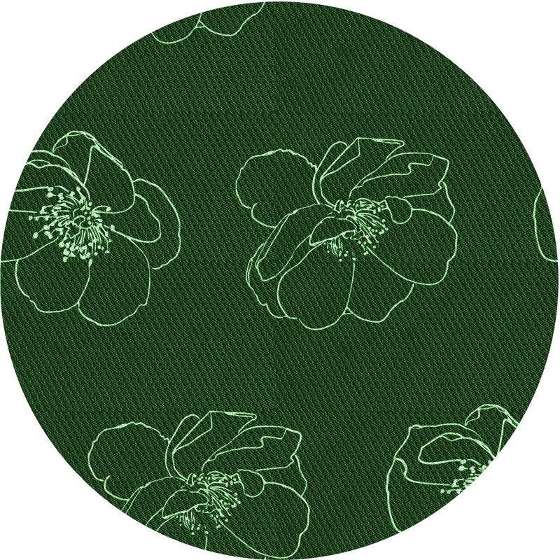 Floral Indoor Rug, Round 6'