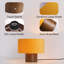 10 po Lampe de bureau et de lecture orange industrielle avec base en bois et abat-jour tambour en velours-2122393377