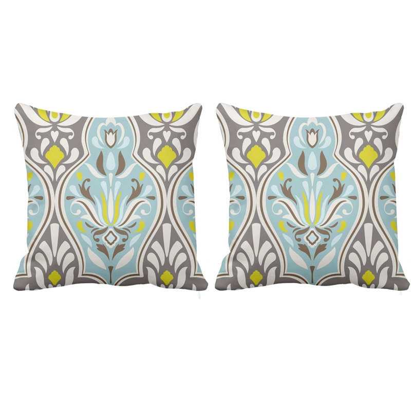 Damask Reversible Throw Pillow