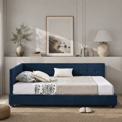 Structure de lit double capitonnée, canapé-lit, lit double