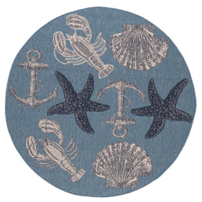 Tapis intérieur / extérieur bleu Hodgins