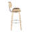 Lombardi 30" Mid-Century Modern Fixed-Height Barstool With Swivel In Natural Wood And Camel Faux Leather With Round Chrome Metal Footrest By Lumisource - Set Of 2-1663045105-1663045107
