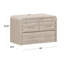 Console Dream Desk Twin en bois Avel avec matelas et coins arrondis, gris bouleau moisson