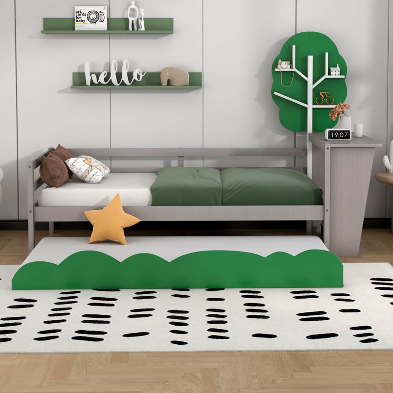 Lit plateforme simple Ikeny, gris