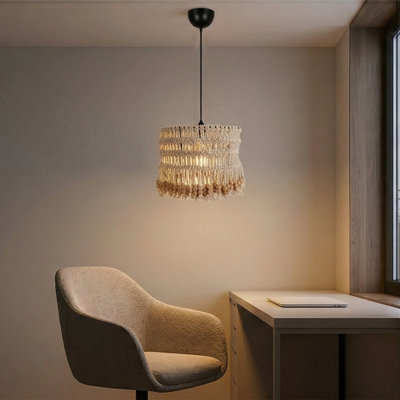 Luminaire suspendu en macramé tissé The Terra