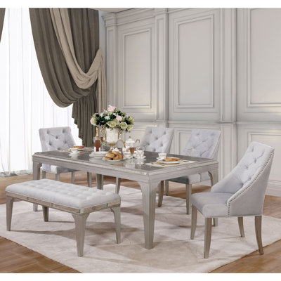 Izora Wood 6-Piece Dining Table Set