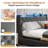 King Upholstered Bed Frame with Headboard and LED Lights,Platform Bed with 4 Storage Drawers and 4 in 1 Charging Station-2127363825