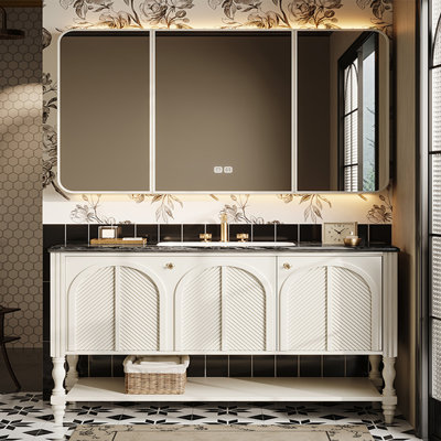 Simple French retro style bathroom cabinet