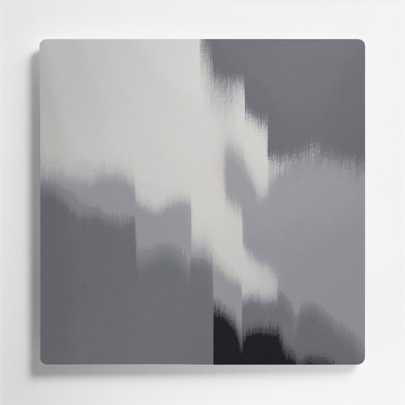 Art mural abstrait en métal gris 81, H 12 po x l 12 po