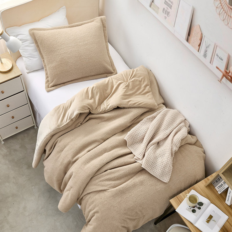 You Feel Me - Coma Inducer Oversized Comforter Set, Édredon simple extra long + 1 taie décorative st, Tanné