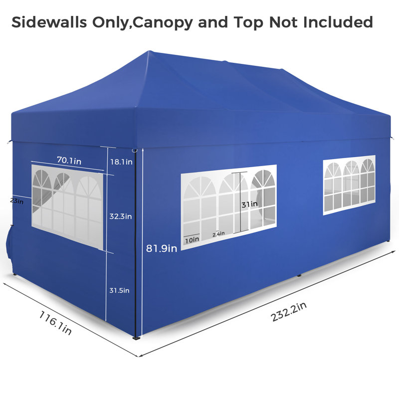 10x20 Pop Up Canopy Sidewalls, Blue