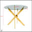 Ensemble repas Mid-Century moderne avec plateau en verre et pieds en métal, polyvalent pour 4 à 6 personnes, parfait pour les repas et les loisirs-1005245903-1005245937