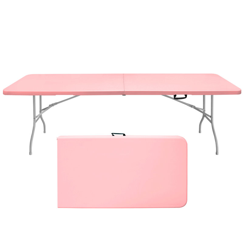 Table pliante de pique-nique rose 8 pi - camping, portable, imperméable et stable
