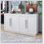 Buffet polyvalent à 4 portes avec tablettes réglables et rangement spacieux, parfait pour les cuisines et les salons modernes
