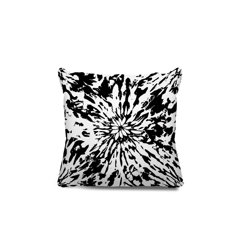 Coussin Percil, H 17 po x l 17 po, Noir / blanc